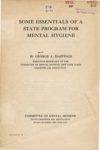 Some essentials of a state program for mental hygiene