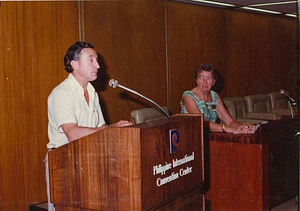 C. Lynn Vendien during a conference speech