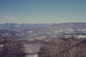 Taconic Range (Berlin Mt. on left, Petersburg Pass in center, and MA-VT line on right) viewed from MA Rt. 2 Western Summit of Hoosac Range, North Adams, MA.