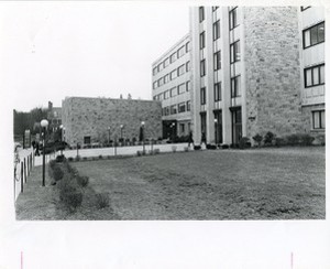 McGuinn Hall exterior: front from side