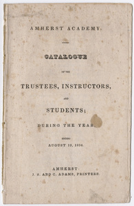 Amherst Academy catalog, 1833/1834