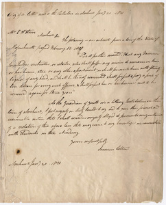 Simeon Colton letter to E.W. Storrs, 1831 January 20