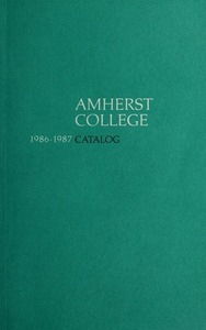 Amherst College Catalog 1986/1987