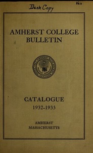 Amherst College Catalog 1932/1933