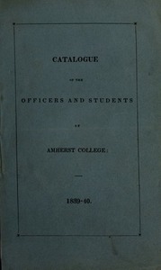 Amherst College Catalog 1839/1840