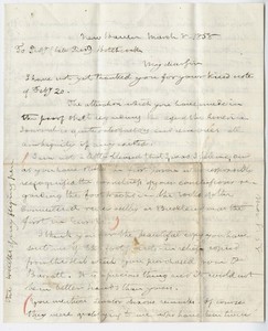Benjamin Silliman letter to Edward Hitchcock, 1858 March 8
