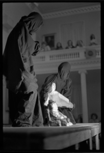 Photographs of the Bread and Puppet Theatre performing in Johnson Chapel, 1973 January