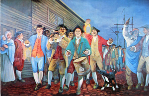 Boston Tea Party painting--part of panorama at Drummer Boy Museum (defunct)