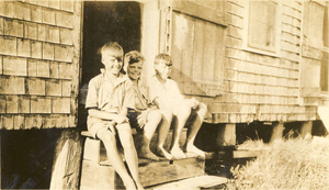 Merriss boys at the fish house, 1918