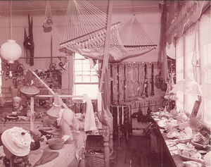 Salesroom on South side of schoolhouse building