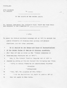 A bill to amend the Federal Election campaign Act of 1971