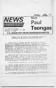News from Paul Tsongas: Tsongas Joins Top Business and Education Leaders in Conference on Business/Education Partnerships