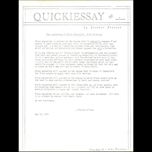 Quickiessay #7