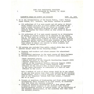 Garrity's order on safety and security, September 12, 1975.