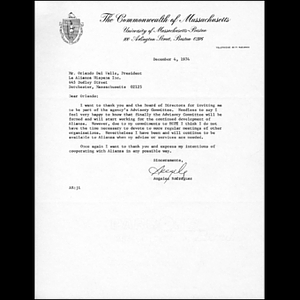 Letter from Angeles Rodriguez to Orlando del Valle.