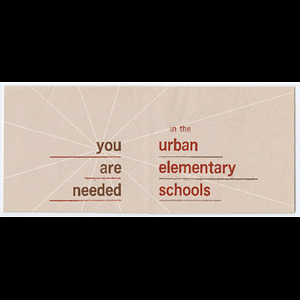 You are needed in the urban elementary schools