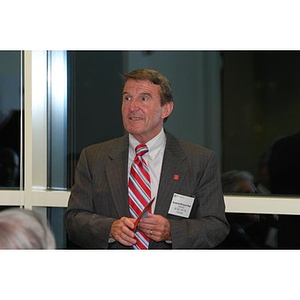 Retired General Richard Neal speaks at the Veterans Memorial dinner