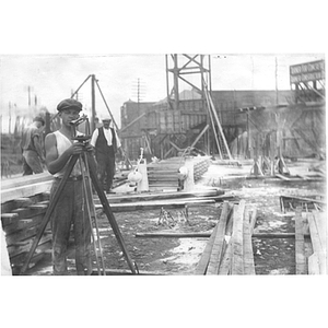 Engineering co-op student at a construction site