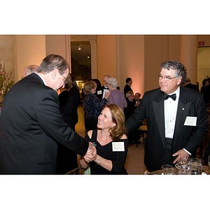 Guests greet each other at the Museum of Fine Arts