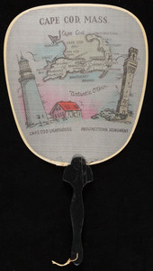 Fan: plastic fan with map of Cape Cod