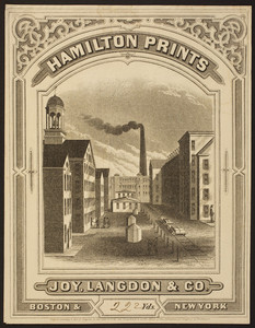 Hamilton Prints, Joy, Langdon & Co., Boston and New York