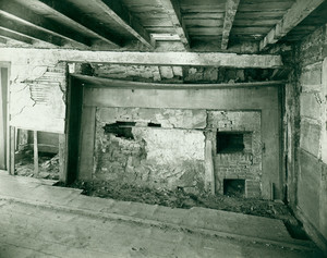 Interior view of fireplace, Browne House, Watertown, Mass., undated