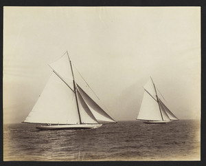 Two unidentified sloops racing?