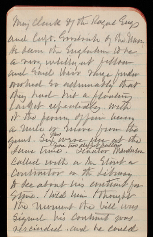 Thomas Lincoln Casey Notebook, September 1888-November 1888, 21, Maj. Clarke of the Rogue Eng.