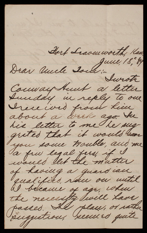 [Henry] J. Hunt to Thomas Lincoln Casey, June 18, 1889