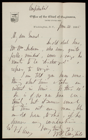 William P. Craighill to Thomas Lincoln Casey, June 26, 1895