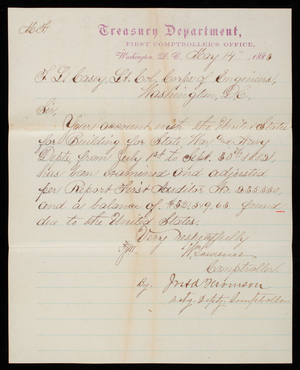 [William] Lawrence to Thomas Lincoln Casey, May 14, 1883