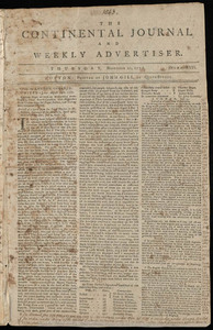 The Continental Journal and Weekly Advertiser, 21 November 1776 (pages ...