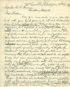 Letter from Letter from Benjamin Smith Lyman to Martha R. Bannan