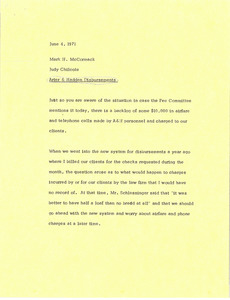 Memorandum from Judy A. Chilcote to Mark H. McCormack