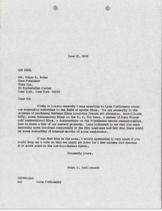 Letter from Mark H. McCormack to Edgar R. Baker