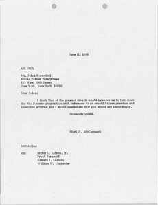 Letter from Mark H. McCormack to Jules Rosenthal