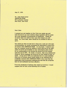 Letter from Mark H. McCormack to John Mack Carter