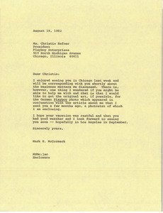 Letter from Mark H. McCormack to Christie Hefner