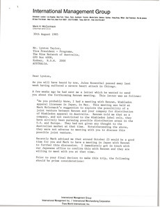 Letter from Mark H. McCormack to Lynton Taylor