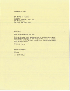 Letter from Mark H. McCormack to Philip E. Beekman