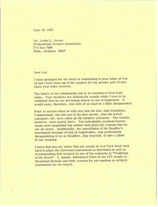 Letter from Mark H. McCormack to Leslie L. Brown