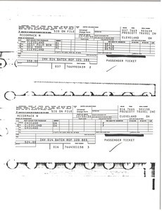 Passenger ticket receipts