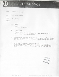 Memorandum from Jeff Harvey to Mark H. McCormack