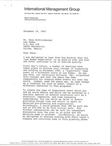 Letter from Mark H. McCormack to Hans Rothlisberger