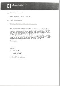 Memorandum from Mark H. McCormack to Sean McManus