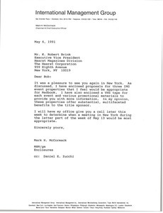 Letter from Mark H. McCormack to K. Robert Brink