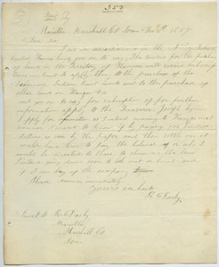 Letter from R. Darby to Unidentified