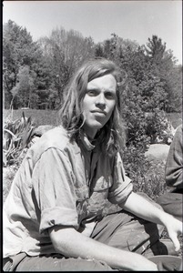 Mark Fahrner (commune member) in a garden