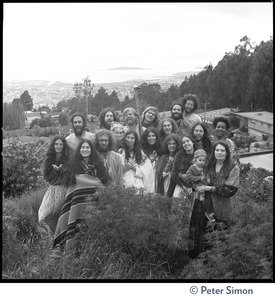 Amazing Grace members on a San Francisco hillside (Russian Hill?), overlooking the Bay