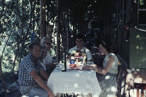 Barbara Halpern at lunch with others